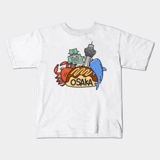 OSAKA Love Japan Osaka Logo Cute Funny Art Takoyaki Kids T-Shirt